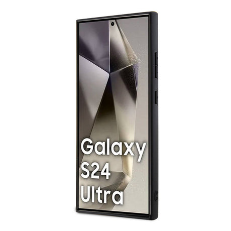 Galaxy S24 Ultra Kılıf BMW Orjinal Lisanslı M-safe Şarj Özellikli M Logolu Üç Çizgili Delikli Deri Kapak