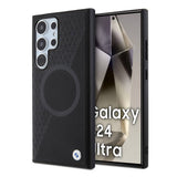 Galaxy S24 Ultra Kılıf BMW Orjinal Lisanslı M-safe Şarj Özellikli Yarım Dokulu Circle Leather Kapak