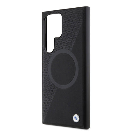 Galaxy S24 Ultra Kılıf BMW Orjinal Lisanslı M-safe Şarj Özellikli Yarım Dokulu Circle Leather Kapak