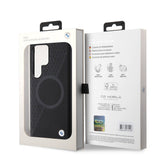 Galaxy S24 Ultra Kılıf BMW Orjinal Lisanslı M-safe Şarj Özellikli Yarım Dokulu Circle Leather Kapak