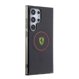 Galaxy S24 Ultra Kılıf Ferrari Orjinal Lisanslı M-safe Şarj Özellikli Füme İç Yüzey Circle Line Kapak