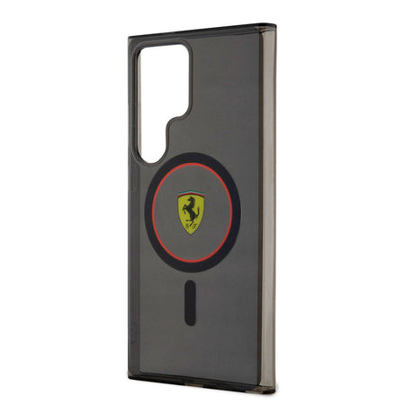 Galaxy S24 Ultra Kılıf Ferrari Orjinal Lisanslı M-safe Şarj Özellikli Füme İç Yüzey Circle Line Kapak