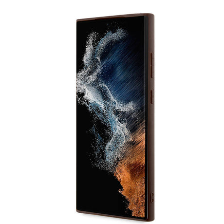 Galaxy S24 Ultra Kılıf Guess Orjinal Lisanslı M-safe Şarj Özellikli PU Halkalı 4G Desenli Yazı Logolu Kapak