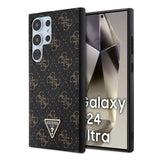 Galaxy S24 Ultra Kılıf Guess Orjinal Lisanslı PU Üçgen Logo 4G Desenli Kapak