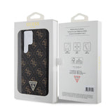 Galaxy S24 Ultra Kılıf Guess Orjinal Lisanslı PU Üçgen Logo 4G Desenli Kapak