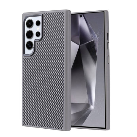 Galaxy S24 Ultra Kılıf M-safe Şarj Özellikli Karbon Fiber Görünümlü Zore Troy Kapak