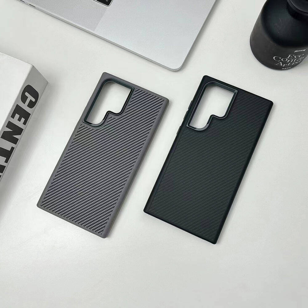 Galaxy S24 Ultra Kılıf M-safe Şarj Özellikli Karbon Fiber Görünümlü Zore Troy Kapak