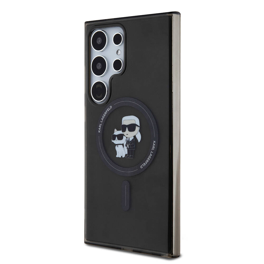 Galaxy S24 Ultra Kılıf Karl Lagerfeld Orjinal Lisanslı M-safe Şarj Özellikli Karl & Choupette IML Baskılı Kapak