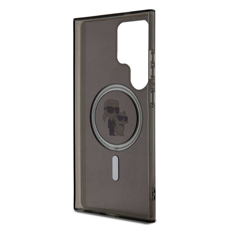 Galaxy S24 Ultra Kılıf Karl Lagerfeld Orjinal Lisanslı M-safe Şarj Özellikli Karl & Choupette IML Baskılı Kapak