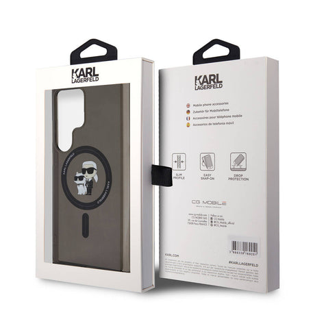 Galaxy S24 Ultra Kılıf Karl Lagerfeld Orjinal Lisanslı M-safe Şarj Özellikli Karl & Choupette IML Baskılı Kapak