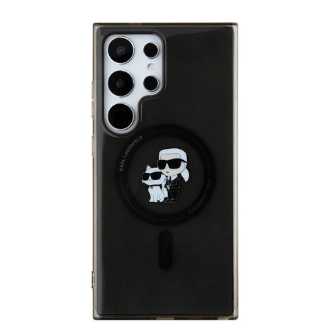 Galaxy S24 Ultra Kılıf Karl Lagerfeld Orjinal Lisanslı M-safe Şarj Özellikli Karl & Choupette IML Baskılı Kapak