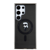Galaxy S24 Ultra Kılıf Karl Lagerfeld Orjinal Lisanslı M-safe Şarj Özellikli Karl Head IML Baskılı Kapak