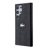 Galaxy S24 Ultra Kılıf Lacoste Orjinal Lisanslı M-safe Şarj Özellikli Çift Katmanlı Timsah Logolu Blend Monogram Kapak