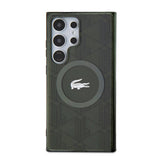 Galaxy S24 Ultra Kılıf Lacoste Orjinal Lisanslı M-safe Şarj Özellikli Çift Katmanlı Timsah Logolu Blend Monogram Kapak