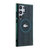 Galaxy S24 Ultra Kılıf Lacoste Orjinal Lisanslı M-safe Şarj Özellikli Çift Katmanlı Timsah Logolu Blend Monogram Kapak
