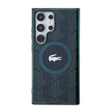 Galaxy S24 Ultra Kılıf Lacoste Orjinal Lisanslı M-safe Şarj Özellikli Çift Katmanlı Timsah Logolu Blend Monogram Kapak