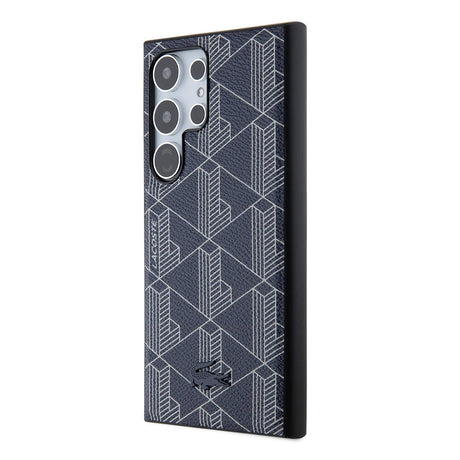 Galaxy S24 Ultra Kılıf Lacoste Orjinal Lisanslı M-safe Şarj Özellikli PU Deri Görünümlü Karışık Monogram Desenli Kapak