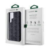 Galaxy S24 Ultra Kılıf Lacoste Orjinal Lisanslı M-safe Şarj Özellikli PU Deri Görünümlü Karışık Monogram Desenli Kapak