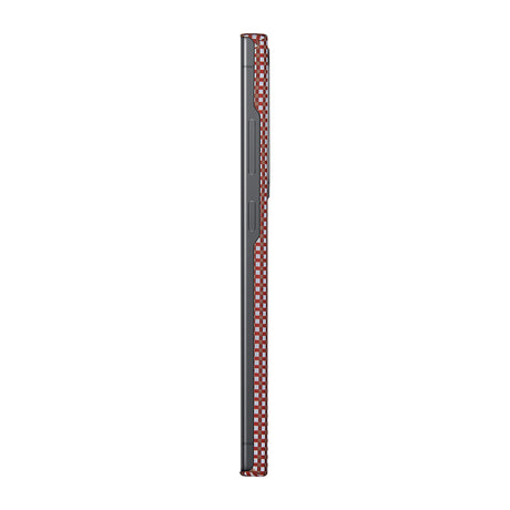 Galaxy S24 Ultra Kılıf M-safe Şarj Özellikli 1500D Aramid Fiber Pitaka Ultra-Slim Classic Serisi Bonfire Kapak