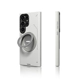 Galaxy S24 Ultra Kılıf M-safe Şarj Özellikli 360° Standlı Basit Mat Deri Desenli Youngkit Tech Leather Serisi Kapak