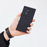Galaxy S24 Ultra Kılıf M-safe Şarj Özellikli 600D Aramid Fiber Pitaka Ultra-Slim Classic Serisi Black-Grey Twill Kapak