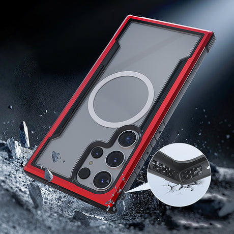 Galaxy S24 Ultra Kılıf M-safe Şarj Özellikli Airbagli Raptic Shield Serisi Şeffaf Arka Yüzey Kapak