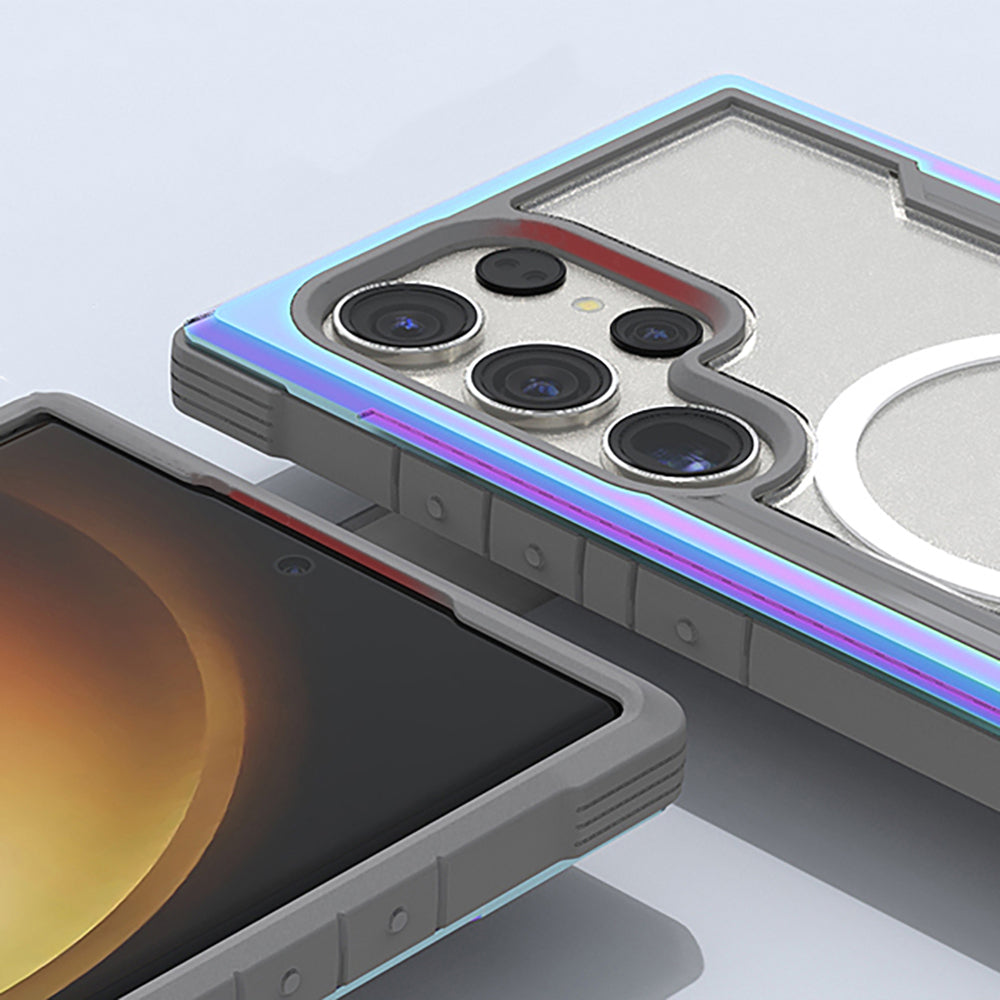 Galaxy S24 Ultra Kılıf M-safe Şarj Özellikli Airbagli Raptic Shield Serisi Şeffaf Arka Yüzey Kapak