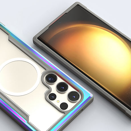 Galaxy S24 Ultra Kılıf M-safe Şarj Özellikli Airbagli Raptic Shield Serisi Şeffaf Arka Yüzey Kapak