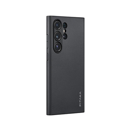 Galaxy S24 Ultra Kılıf M-safe Şarj Özellikli Aramid Fiber 3 Fonksiyon Butonlu Pitaka PinButton Serisi Kapak