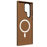 Galaxy S24 Ultra Kılıf M-safe Şarj Özellikli Basit Mat Deri Desenli Youngkit Tech Fashion Serisi Kapak