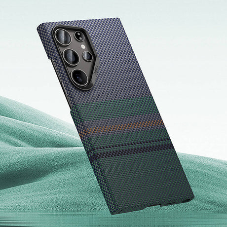 Galaxy S24 Ultra Kılıf M-safe Şarj Özellikli Karbon Fiber Tasarımlı Benks Aurora ArmorAir Kevlar Kapak