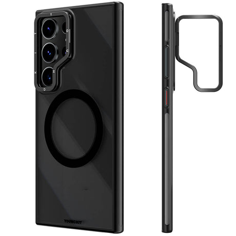 Galaxy S24 Ultra Kılıf M-safe Şarj Özellikli Sararma Önleyici Youngkit Crystal Grid Kapak