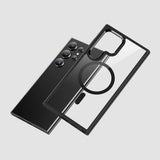 Galaxy S24 Ultra Kılıf M-safe Şarj Özellikli Şeffaf Arka Yüzey Benks MagClap TPU Çerçeve Kapak
