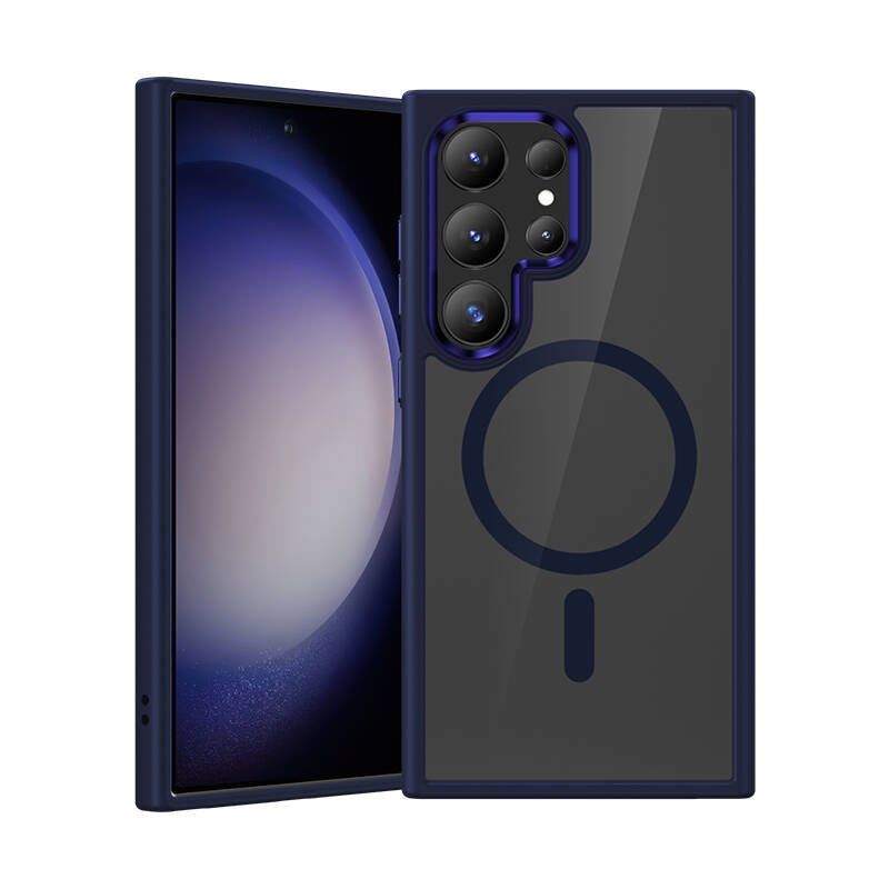Galaxy S24 Ultra Kılıf M-safe Şarj Özellikli Şeffaf Arka Yüzey Benks MagClap TPU Çerçeve Kapak