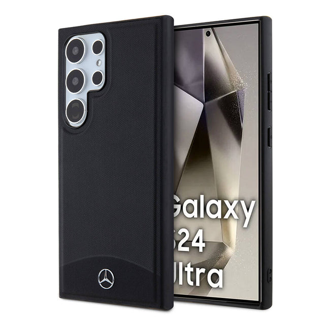 Galaxy S24 Ultra Kılıf Mercedes Benz Orjinal Lisanslı M-safe Şarj Özellikli Deri Dokumalı Sade Kapak