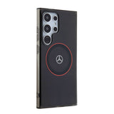 Galaxy S24 Ultra Kılıf Mercedes Benz Orjinal Lisanslı M-safe Şarj Özellikli IML Yıldız Logolu Red Ring Kapak