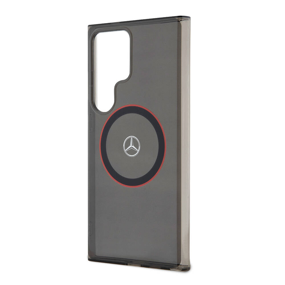 Galaxy S24 Ultra Kılıf Mercedes Benz Orjinal Lisanslı M-safe Şarj Özellikli IML Yıldız Logolu Red Ring Kapak