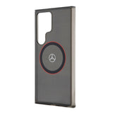 Galaxy S24 Ultra Kılıf Mercedes Benz Orjinal Lisanslı M-safe Şarj Özellikli IML Yıldız Logolu Red Ring Kapak
