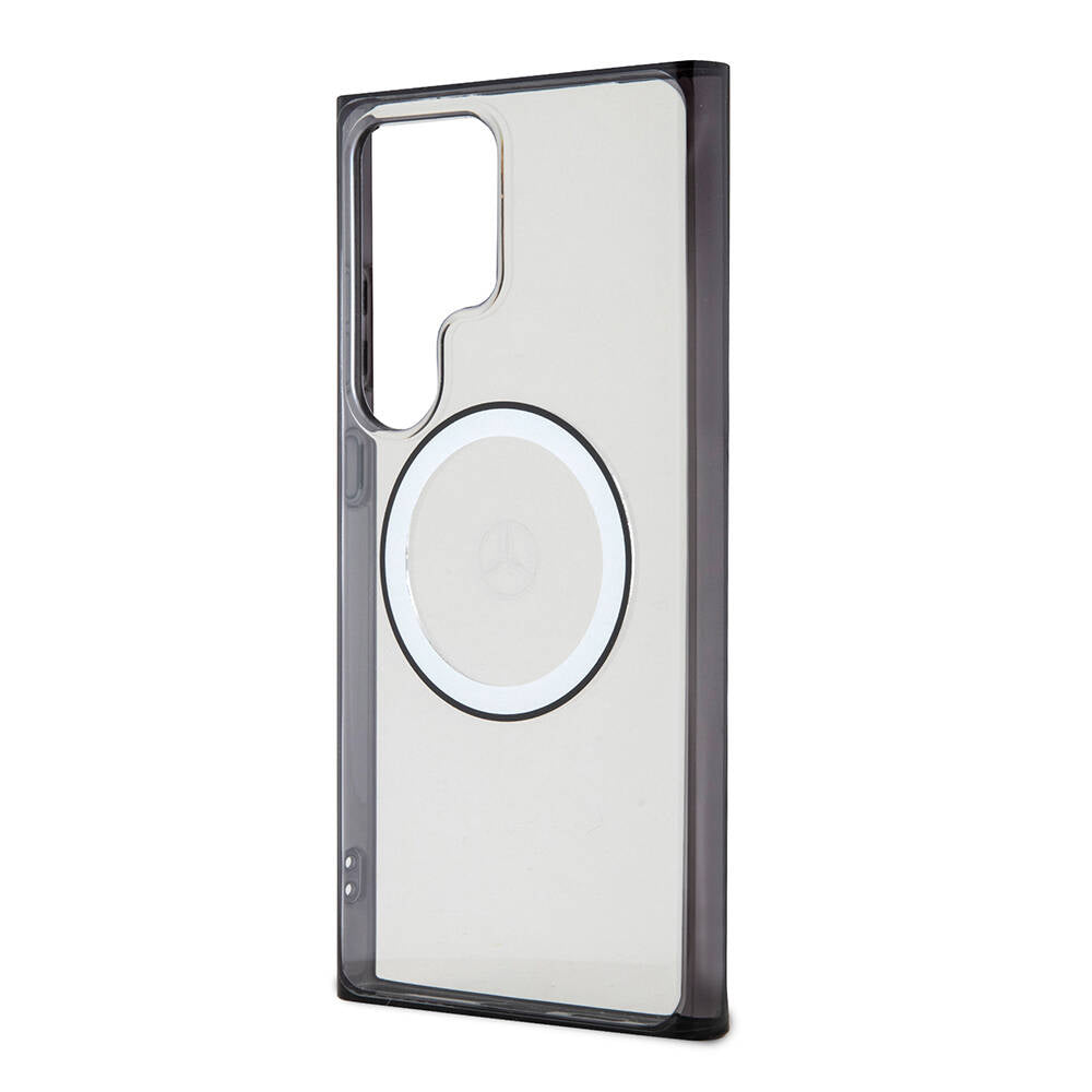 Galaxy S24 Ultra Kılıf Mercedes Benz Orjinal Lisanslı M-safe Şarj Özellikli PC TPU Transparan Black Ring Kapak