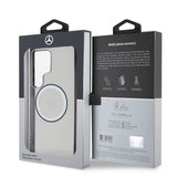 Galaxy S24 Ultra Kılıf Mercedes Benz Orjinal Lisanslı M-safe Şarj Özellikli PC TPU Transparan Black Ring Kapak