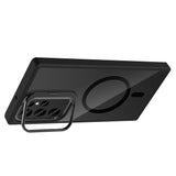 Galaxy S24 Ultra Kılıf Standlı ve Kamera Lens Hediyeli M-Safe Şarj Özellikli Zore Etro Kapak