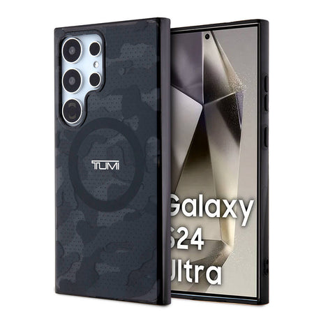 Galaxy S24 Ultra Kılıf TUMI Orjinal Lisanslı M-safe Şarj Özellikli Buzlanmış Saydam Ağ Kamuflajı Desenli Kapak