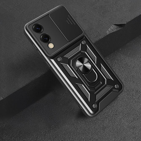 Galaxy S25 Edge Kılıf Magnetik Standlı Kamera Korumalı Zore Sürgülü Vega Kapak