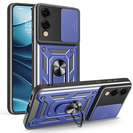 Galaxy S25 Edge Kılıf Magnetik Standlı Kamera Korumalı Zore Sürgülü Vega Kapak
