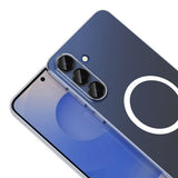 Galaxy S25 FE Kamera Korumalı M-Safe Şarj Özellikli Şeffaf Zore London Sert PC Kapak
