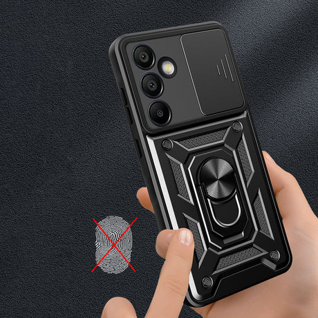 Galaxy S25 FE Kılıf Magnetik Standlı Kamera Korumalı Zore Sürgülü Vega Kapak