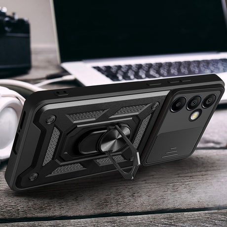 Galaxy S25 FE Kılıf Magnetik Standlı Kamera Korumalı Zore Sürgülü Vega Kapak