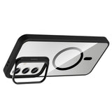 Galaxy S25 FE Kılıf Standlı ve Kamera Lens Hediyeli M-Safe Şarj Özellikli Zore Etro Kapak