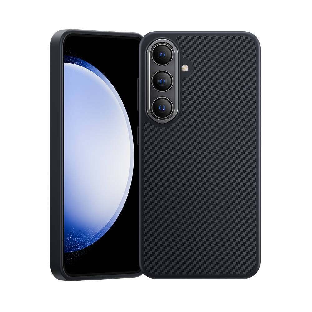 Galaxy S25 Kılıf Karbon Fiber M-safe Şarj Özellikli Benks Hybrid ArmorPro 600D Kevlar Kapak