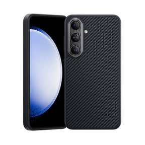 Galaxy S25 Kılıf Karbon Fiber M-safe Şarj Özellikli Benks Hybrid ArmorPro 600D Kevlar Kapak